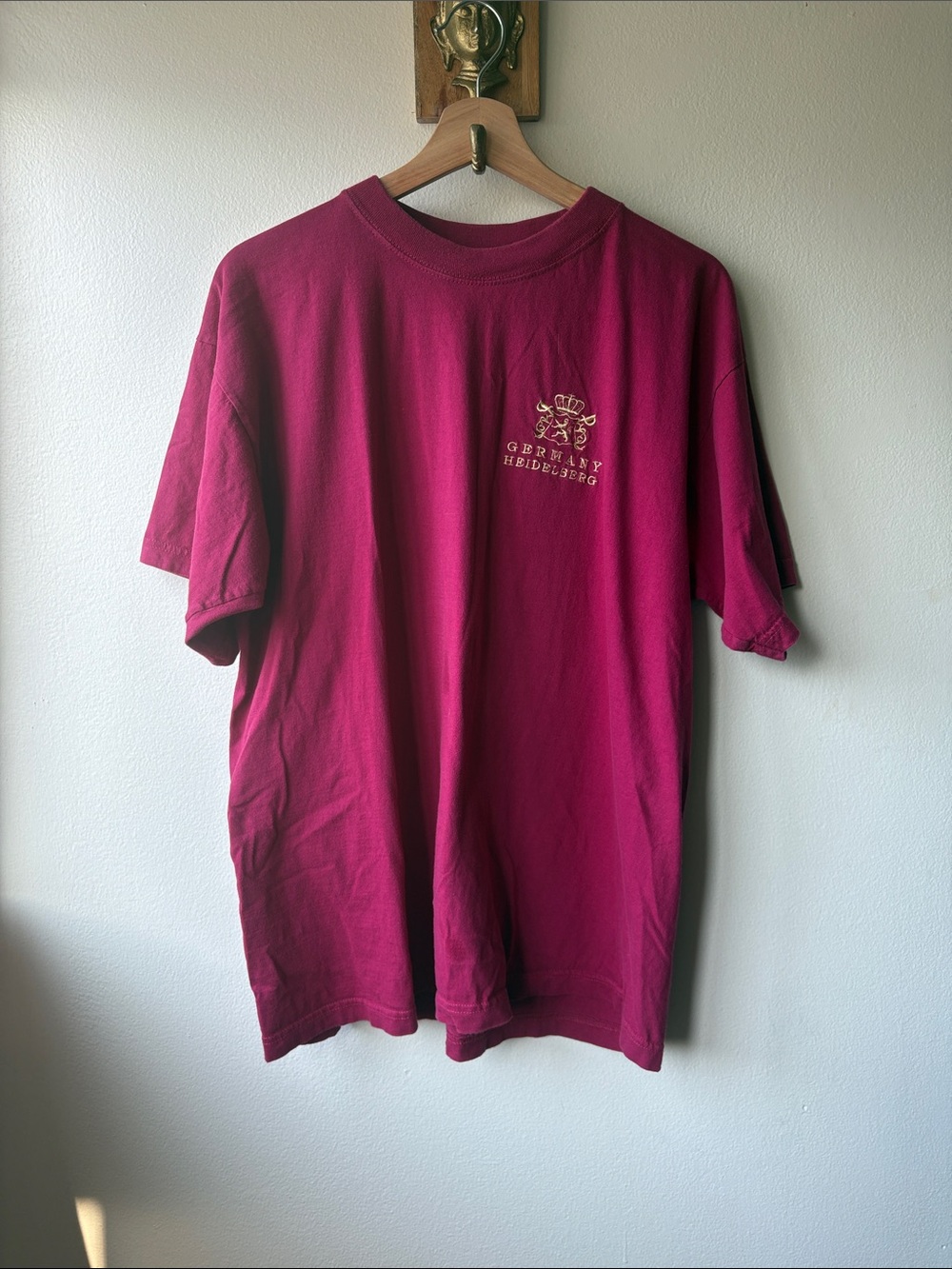 VTG Basic Wear Embroidered Germany Heidelberg Tee Size Large